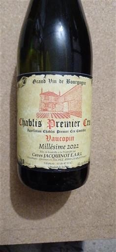 Burgundija Chablis premier cru Premier Cru Caves Jacquinot Earl Vaucoupin 2022