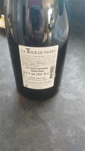 Vallée de la Loire Côtes-d'auvergne La Tour De Pierre Magma Rouge 2022