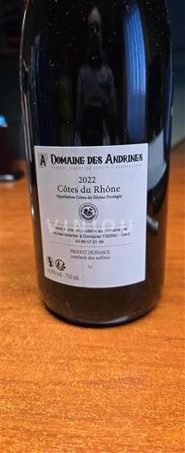 Údolí Rhôny Côtes-du-Rhône Domaine Des Andrines 2022