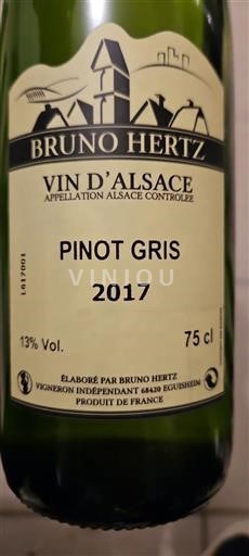 Alsace Unspecified Bruno Hertz Pinot Gris 2017