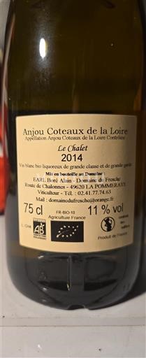 Vallée de la Loire Anjou Coteaux de la Loire Domaine Fresche Le Chalet 2014