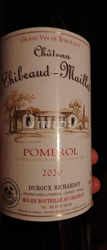 Bordeaux Pomerol Château Thiebaudmaillet 2020