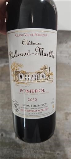 Bordeaux Pomerol Château Thiebaudmaillet 2020