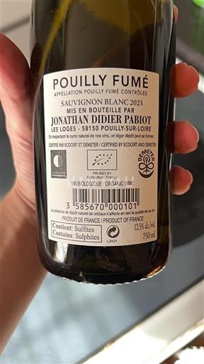 Vallée de la Loire Pouilly-fumé Jonathan Didier Pabiot 2023