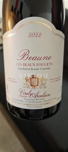 Bourgogne Beaune Grand Cru Virely Arcelin Les Beaux Fougets 2022