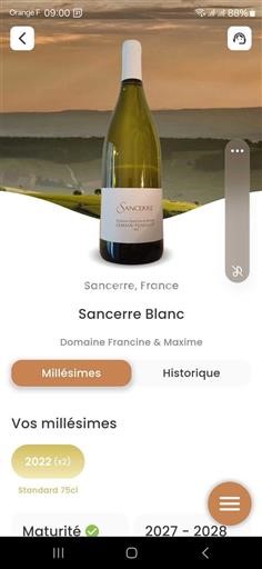 Vallée de la Loire Sancerre Domaine Francine & Maxime Lemain-Pouillot 2022