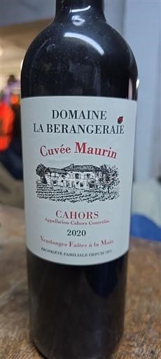 Sydväst Cahors Domaine La Berangeraie Maurin 2020
