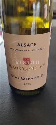 Vin Blanc demi-sec Gewurztraminer Jean Cornelius 2023 France Alsace