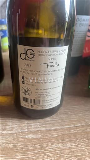 Loiren laakso Muscadet-sèvre-et-maine Domaine Girard Le Fleuron 2023