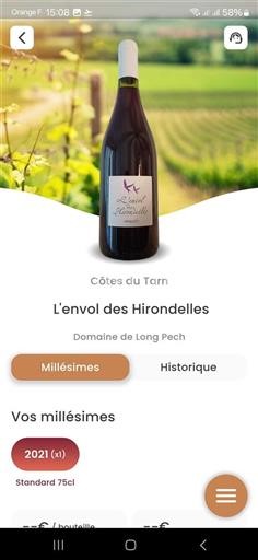 Sydvestfrankrig Côtes du Tarn Domaine Long Pech L'envol des Hirondelles 2021