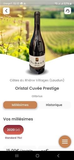 Údolí Rhôny Côtes-du-Rhône-villages Olibrius Oristal Prestige 2020