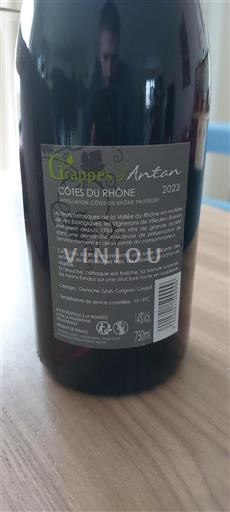 Rhône Valley Côtes du Rhône Grappes Antan 2023