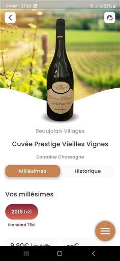 Beaujolais Beaujolais byar Domaine Chassagne Prestige Vieilles Vignes 2015