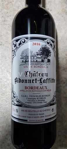 Bordeaux Château Bidonnetlaffitte 2016