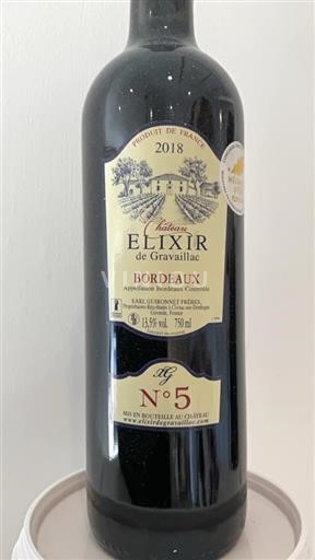 Bordeaux Château Elixir De Gravaillac No. 5 2018