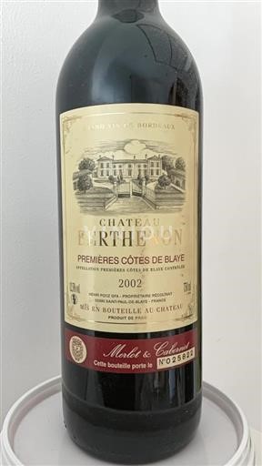 Bordeaux Côtes-de-blaye Château Berthenon 2002