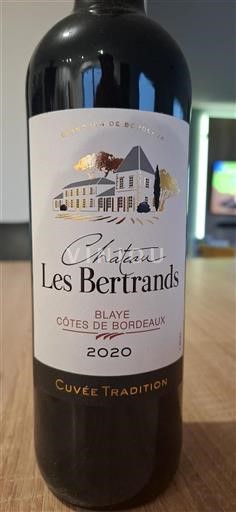 Bordeaux Blaye-Côtes-de-Bordeaux Château Les Bertrands Tradition 2020