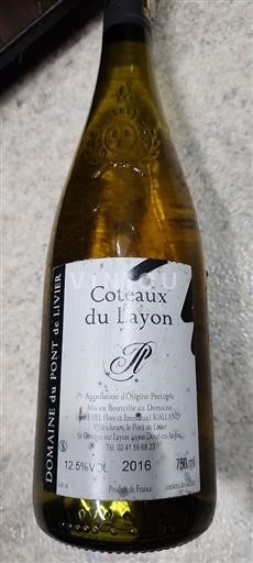 Valle del Loira Coteaux-du-Layon Domaine Pont De Livier 2016