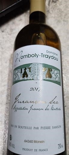 South West Jurançon Nombolytraydou 2017