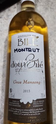 Southwest Côtes de Gascogne Domaine Bilé Montaut doux Bilé 2015