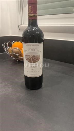 Vin Rouge sec Château Grand Chrismar 2016 France Bordeaux Côtes-de-Bordeaux AOC