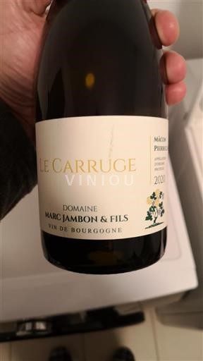 Bourgogne Mâcon et mâcon-villages Grand Cru Marc Jambon & Fils Le Carruge 2020