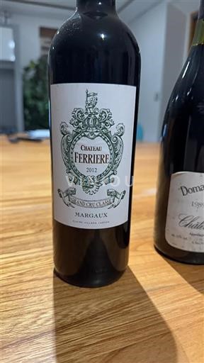 Bordeaux Margaux Grand Cru Château Ferrière 2012