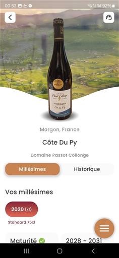 Beaujolais Morgon Domaine Passot Collonge Côte du Py 2020
