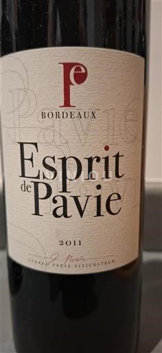 Bordeaux Pavie Esprit de Pavie 2011
