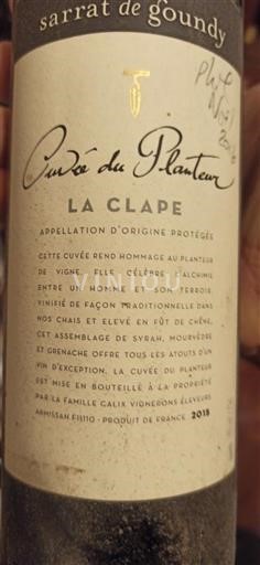 Linguadoca La Clape Sarrat De Goundy du Planteur 2015