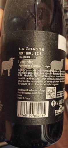 Languedoc Château La Grange Prat Bibal Tradition 2017