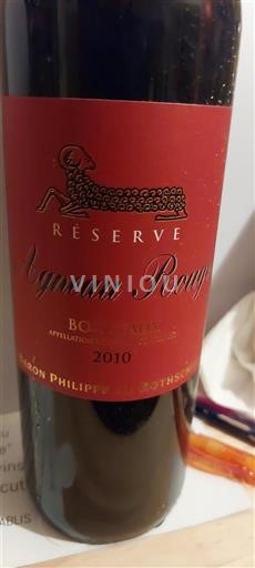 Bordeaux Baron Philippe De Rothschild Réserve Agneau Rouge 2010