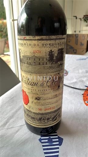 Bordeaux Bordeaux Supérieur Château Clotte 1970