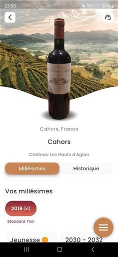 Sydväst Cahors Château Les Hauts Aglan 2019