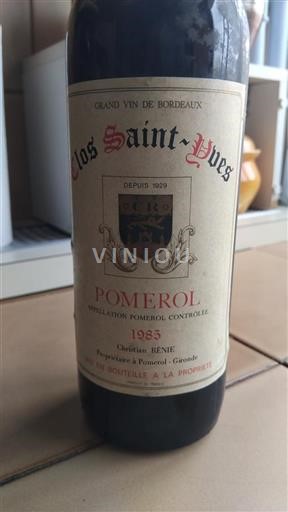 Bordeaux Pomerol Clos Saintyves 1985