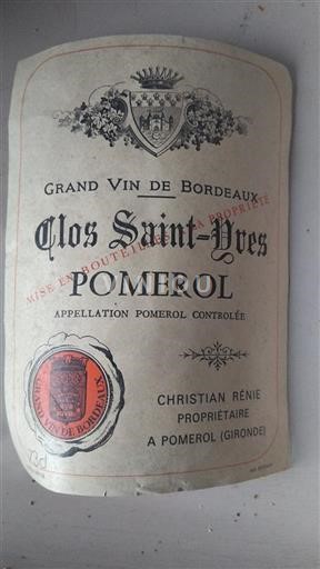 Bordeaux Pomerol Clos Saintyves Non-Vintage