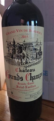 Bordeaux Saint-Émilion Château Grandchamp Grande 2015
