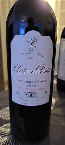 Bordeaux Bordeaux supérieur Château Penin Tradition 2001
