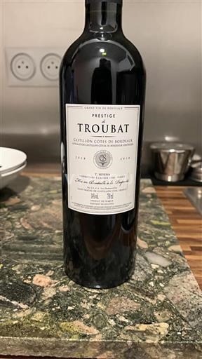 Bordeaux Castillon Côtes de Bordeaux Troubat Prestige 2018