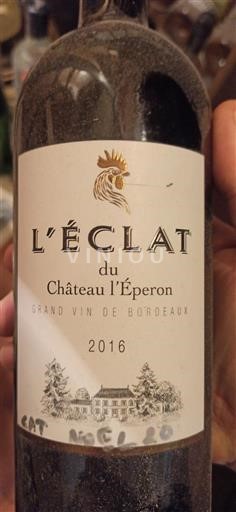 Bordeaux Niet gespecificeerd Grand Cru Château L'eperon L'Éclat 2016