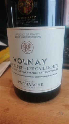 Burgundy Volnay Premier Cru Patriarche Les Caillerets 2020