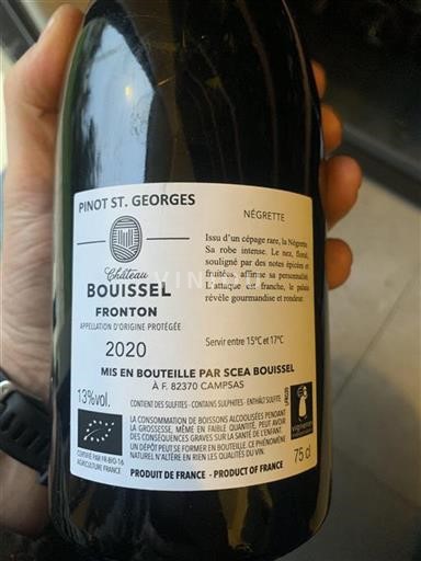 Sud-Ouest Fronton Château Bouissel Pinot St. Georges 2020