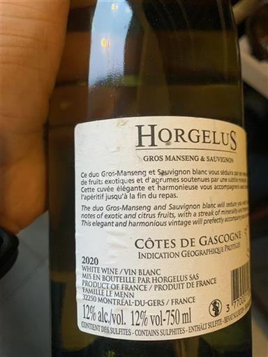 Sud-Ouest Côtes de Gascogne Horgelus Gros Manseng & Sauvignon 2020