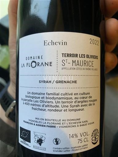 Rhônedalen Côtes-du-Rhône-Villages Domaine La Florane Echevin 2022
