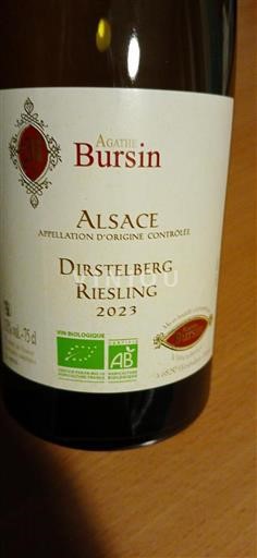 Vin Blanc sec Dirstelberg Agathe Bursin 2023 France Alsace