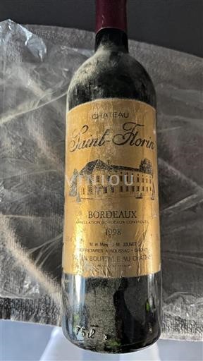 Vin Rouge sec Château Saint-Florin 1998 France Bordeaux