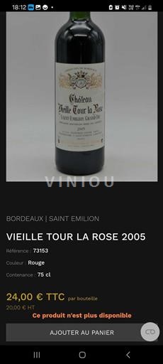 Bordeaux Saint-Émilion Grand Cru Grand Cru Château Vieille Tour La Rose 2005