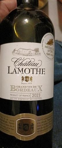 Bordeaux Château Lamothe 2023