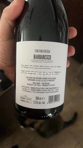Vin Rouge sec Fontanafredda 2019 Italie Piémont Barbaresco