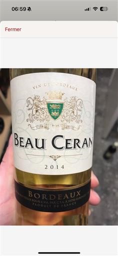 Bordeaux AOP / AOC Beau Céran (blank) 2014